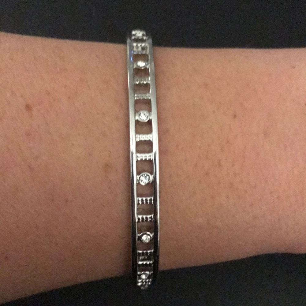 Lia Sophia silver & rhinestone bangle
